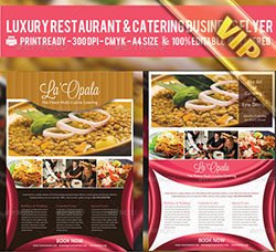 餐饮行业宣传单模板：Luxury Restaurant & Catering Flyer